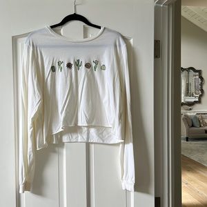 Desert Cacti White Long Sleeve Tee